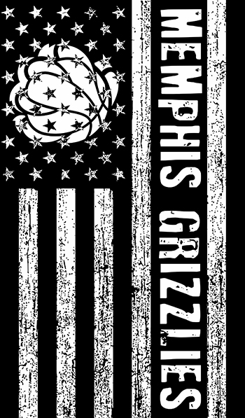 Memphis Grizzlies Black And White American Flag logo vinyl decal